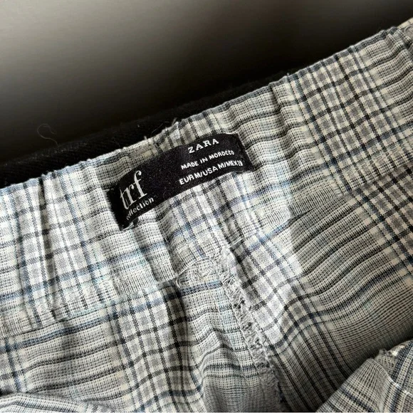 ZARA Plaid High-Waisted Trousers | Size M - Picture 5 of 9